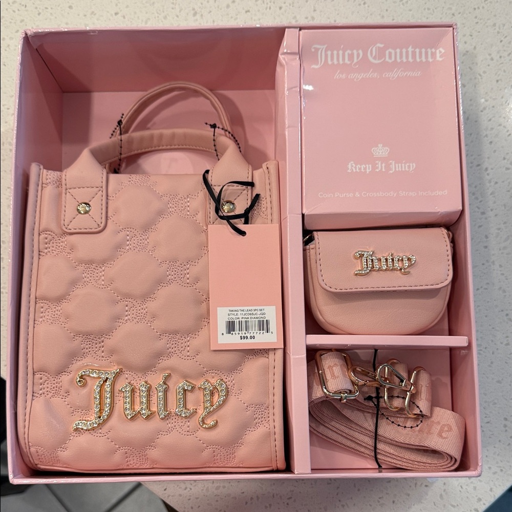 Juicy Couture Blush Crossbody Bag with Accessories